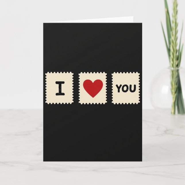 Carte de timbre « Je t'aime » (Devant)