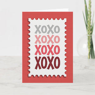 Carte de timbre postal Xoxo sincère