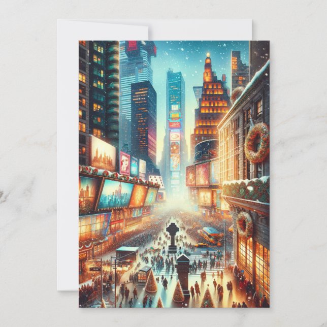 Carte de Times Square en hiver. Noël (Devant)