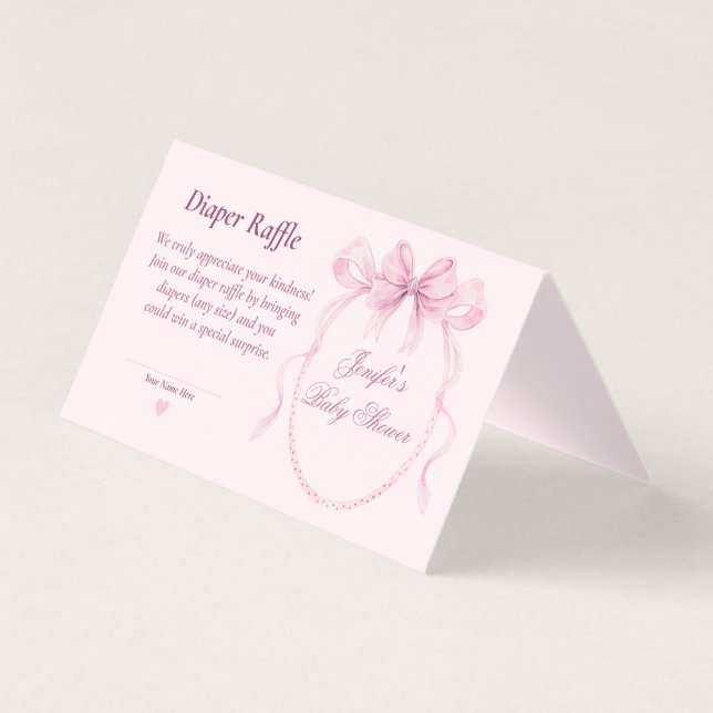Carte de tirage au sort de couche pour Baby Shower (Front)