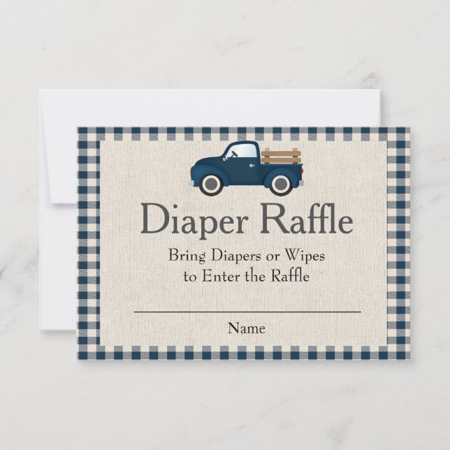 Carte de tirage au sort de couche pour camion bleu (Devant)