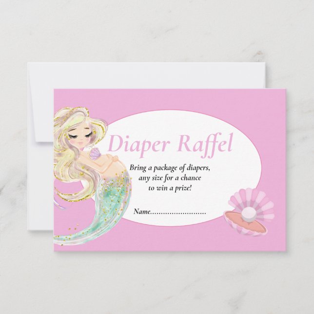 Carte de Tirage au Sort de Couches Rose Sirène pou (Devant)