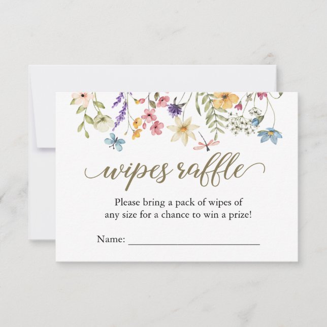 Carte de tirage au sort de lingettes Wildflower Ba (Devant)