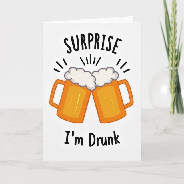 Carte de Toast Bière Je Suis Ivre (Devant)