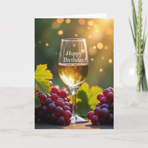 Carte de toast d'anniversaire doré