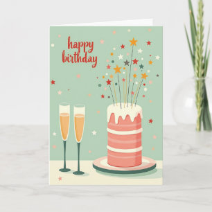 Carte de toast d'anniversaire élégante