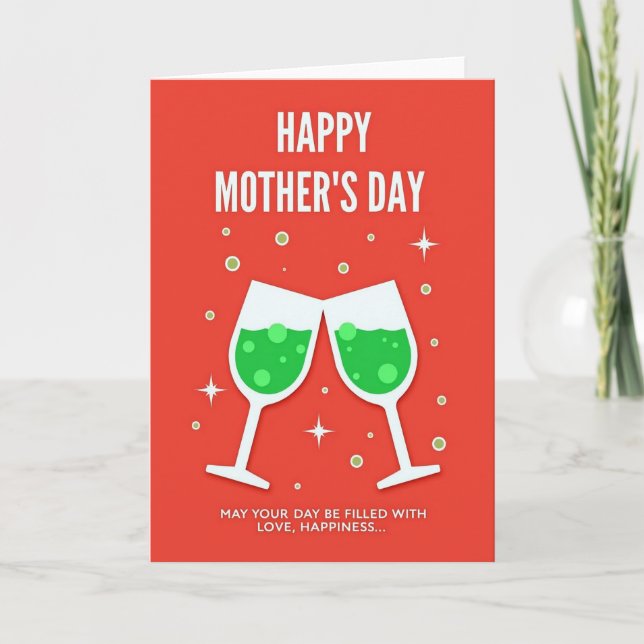 Carte de toast de fête des mères festive (Devant)