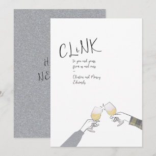 Carte de toast de vacances - "Clink" Vins en verre