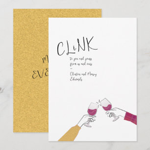 Carte de toast de vacances - "Clink" Vins en verre