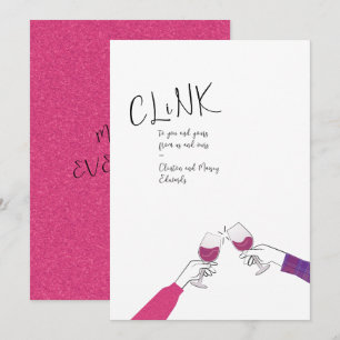 Carte de toast de vacances - "Clink" Vins en verre