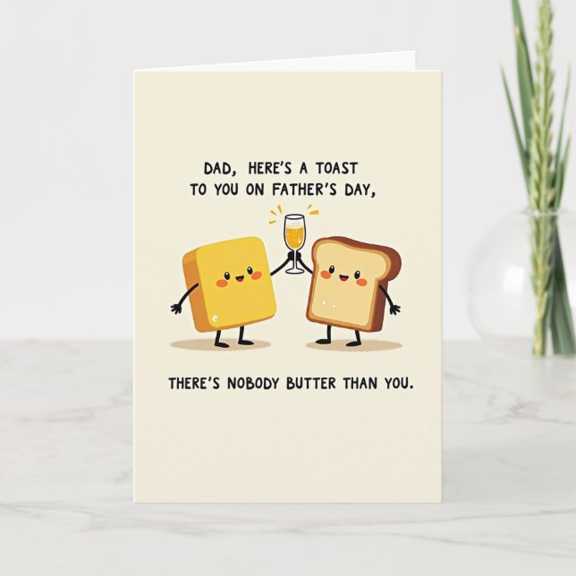 Carte de Toast pour la Fête des Pères Chaleureuse (Devant)