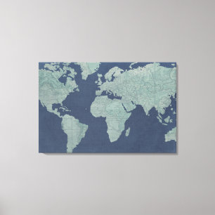 Carte de toile bleue du monde