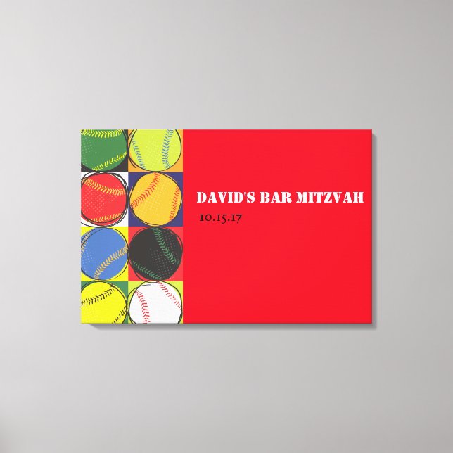 Carte de toile Retro Baseball Sign-In (Recto)