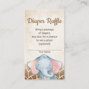 Carte de tombola de couche-culotte de baby shower