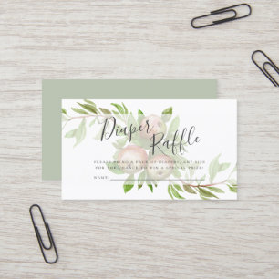 carte de tombola de couches de pommes d'aquarelle