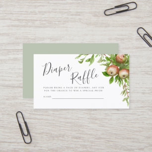 carte de tombola de couches de pommes d'aquarelle