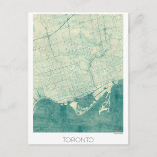 Carte de Toronto Blue Vintage Watercolor