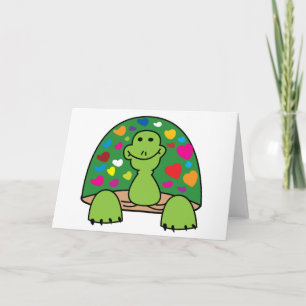 Carte de tortue de coeurs