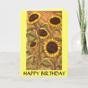 Carte de tournesol Bonne carte de voeux d'annivers