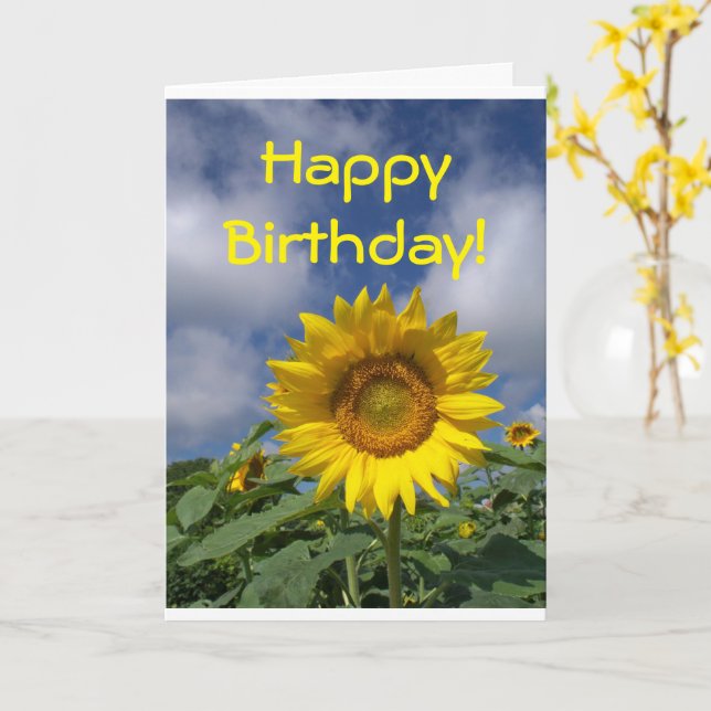 Carte D’anniversaire Tournesol Jaune Avec Enveloppe – Papier Nacré Haut De Gamme – Design Unique, Vœux Réconfortants – Taille 15,2 Cm - 4