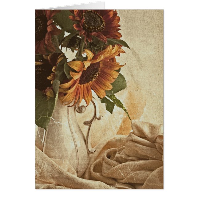 Carte de tournesol orange rouillé (Devant)