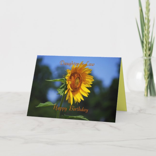 Carte de tournesol pour l'anniversaire de naissanc (Devant)