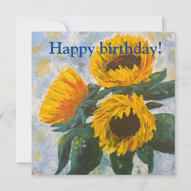 Carte de tournesol Ukraine pour anniversaire (Devant)