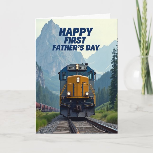 Carte de train de la fête des pères Mountain First (Devant)