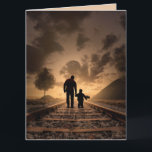 CARTE DE TRAINS DE PÈRE ET SON BIRTHDAY SUNSET<br><div class="desc">BONNE CARTE DE TRACKS D'ANNIVERSAIRE</div>