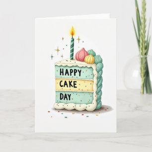 Carte de tranche de gâteau d'anniversaire fantaisi