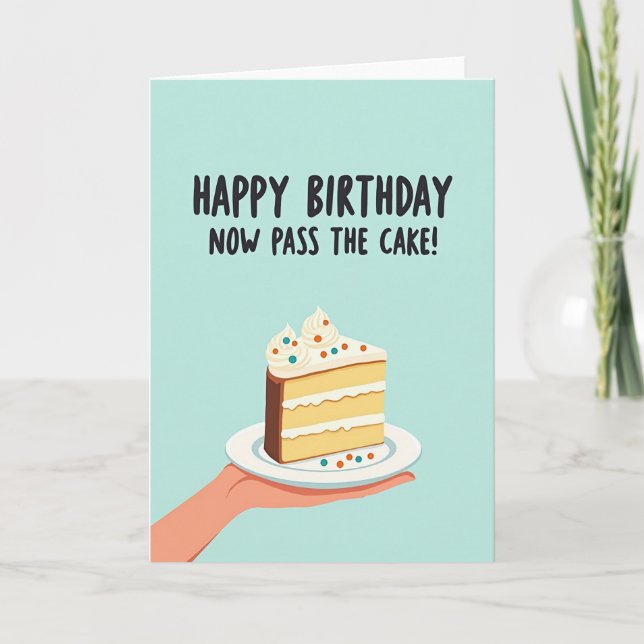 Carte de tranche de gâteau d'anniversaire ludique (Devant)