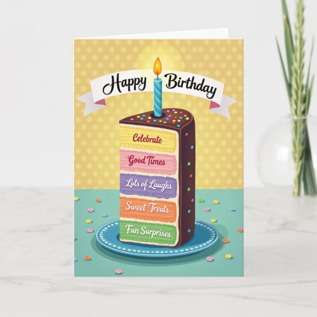 Carte de tranche de gâteau de célébration (Devant)