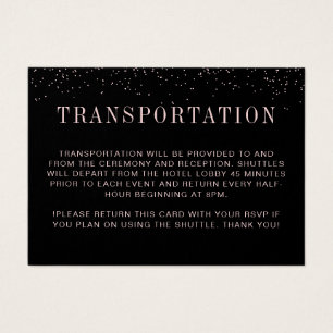 Carte de transport Mariage moderne noir rose