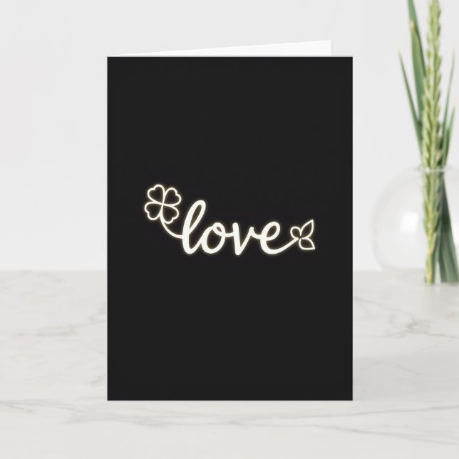 Carte de trèfle d'amour lumineux (Devant)