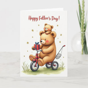 Carte de tricycle de la Fête des pères moelleuse