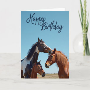 Carte de Trio de Chevaux de Naissance Douce