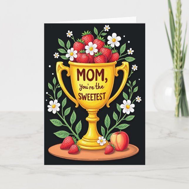 Carte de trophée pour la plus douce des mamans (Devant)