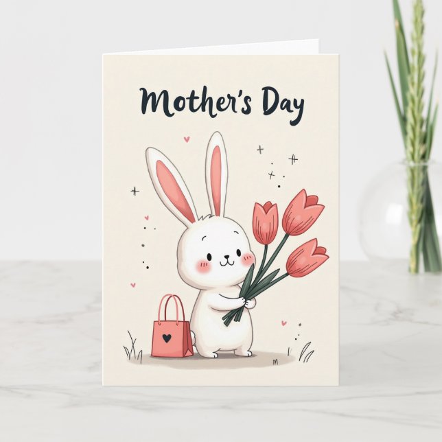 Carte de Tulipes Blushing Bunny (Devant)