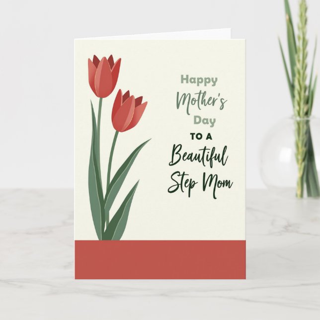 Carte de tulipes de la fête des mères de gratitude (Devant)