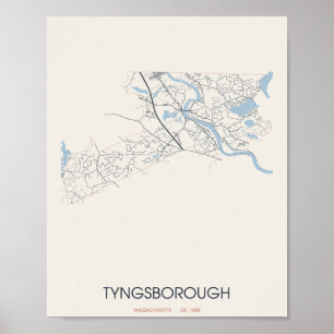 Carte de Tyngsborough Massachusetts Poster
