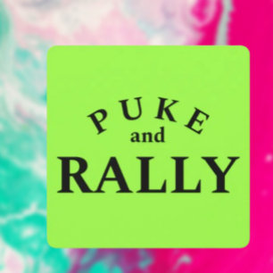 Carte de typographie amusante de Puke et Rally