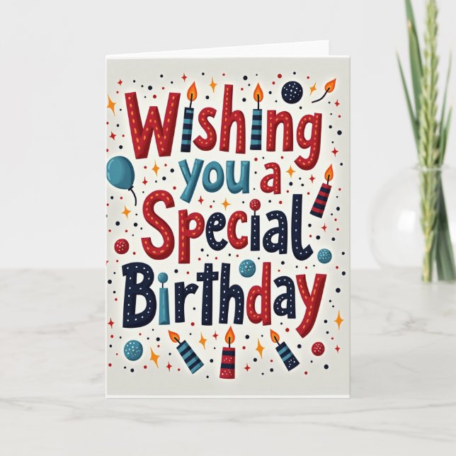 Carte de typographie d'anniversaire spéciale (Devant)