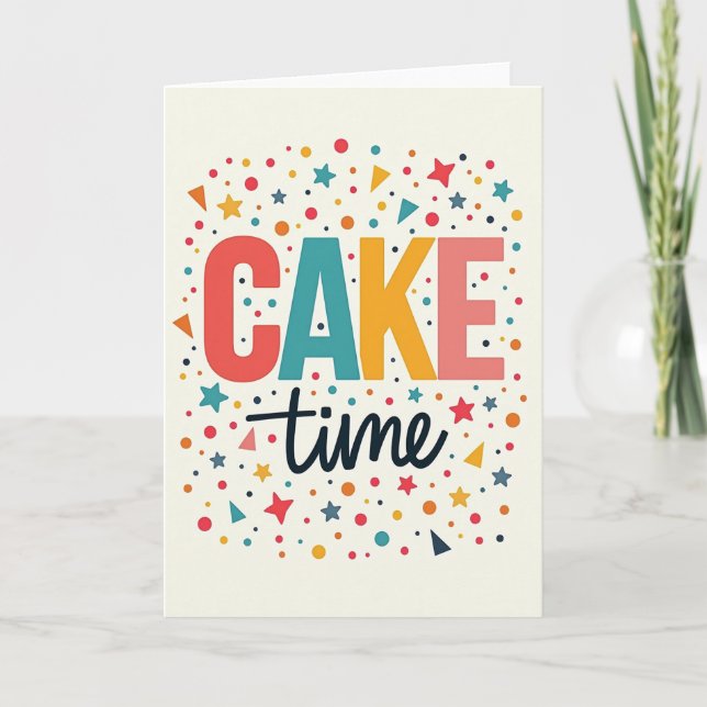 Carte de typographie de gâteau vibrant (Devant)