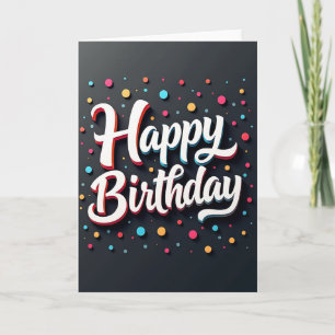 Carte de typographie de script d'anniversaire doux