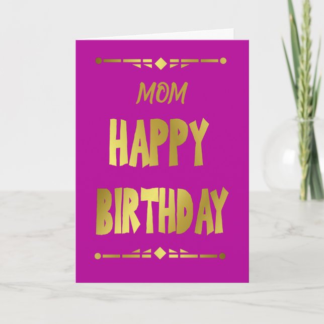 Carte de typographie dorée moderne pour anniversai (Devant)