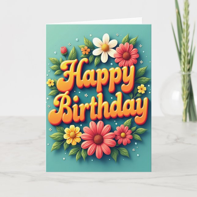 Carte de typographie orange joyeuse (Devant)