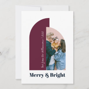 Carte de vacances 2022 Moderne Arch Violet Bleu Ph