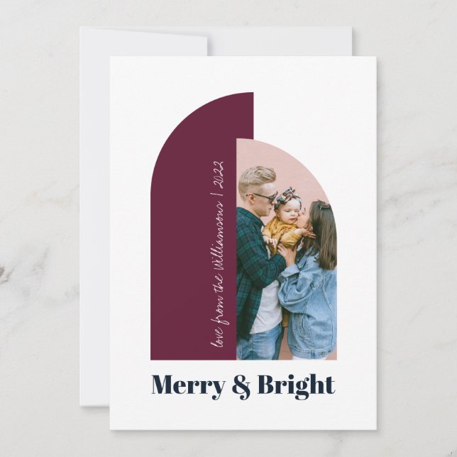 Carte de vacances 2022 Moderne Arch Violet Bleu Ph (Devant)