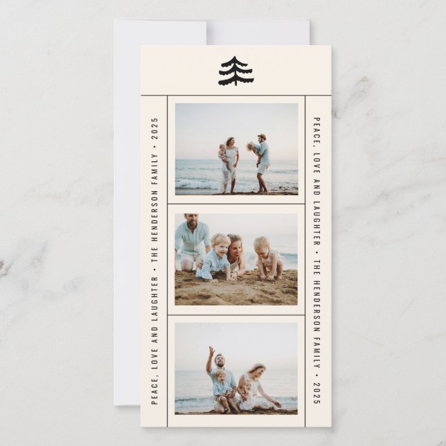 Carte de vacances À feuillage persistant simple mu (Devant)