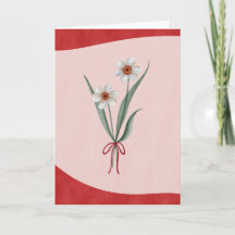 Carte de vacances à l'aquarelle de fleur de Narcis